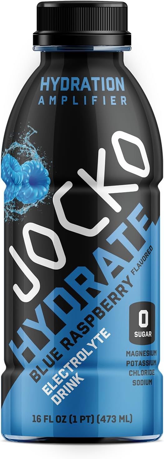 Jocko Fuel Hydrate Electrolytes Drink, Blue Raspberry, 16 oz | 12 Pack
