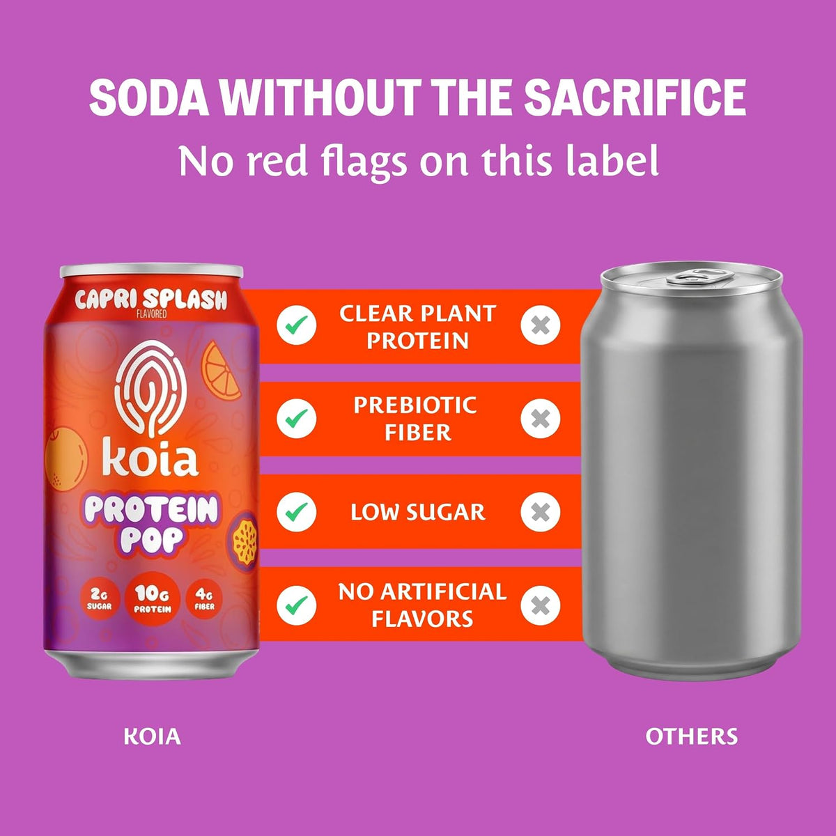 Koia Protein Pop, Clear, Plant-Based Protein, Capri Splash