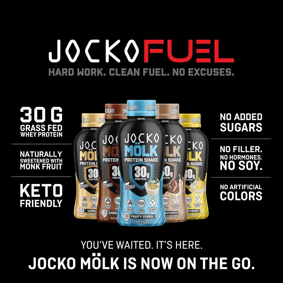Jocko Fuel High Protein Shakes, Fruity Cereal, 12 fl oz | 12 Pack