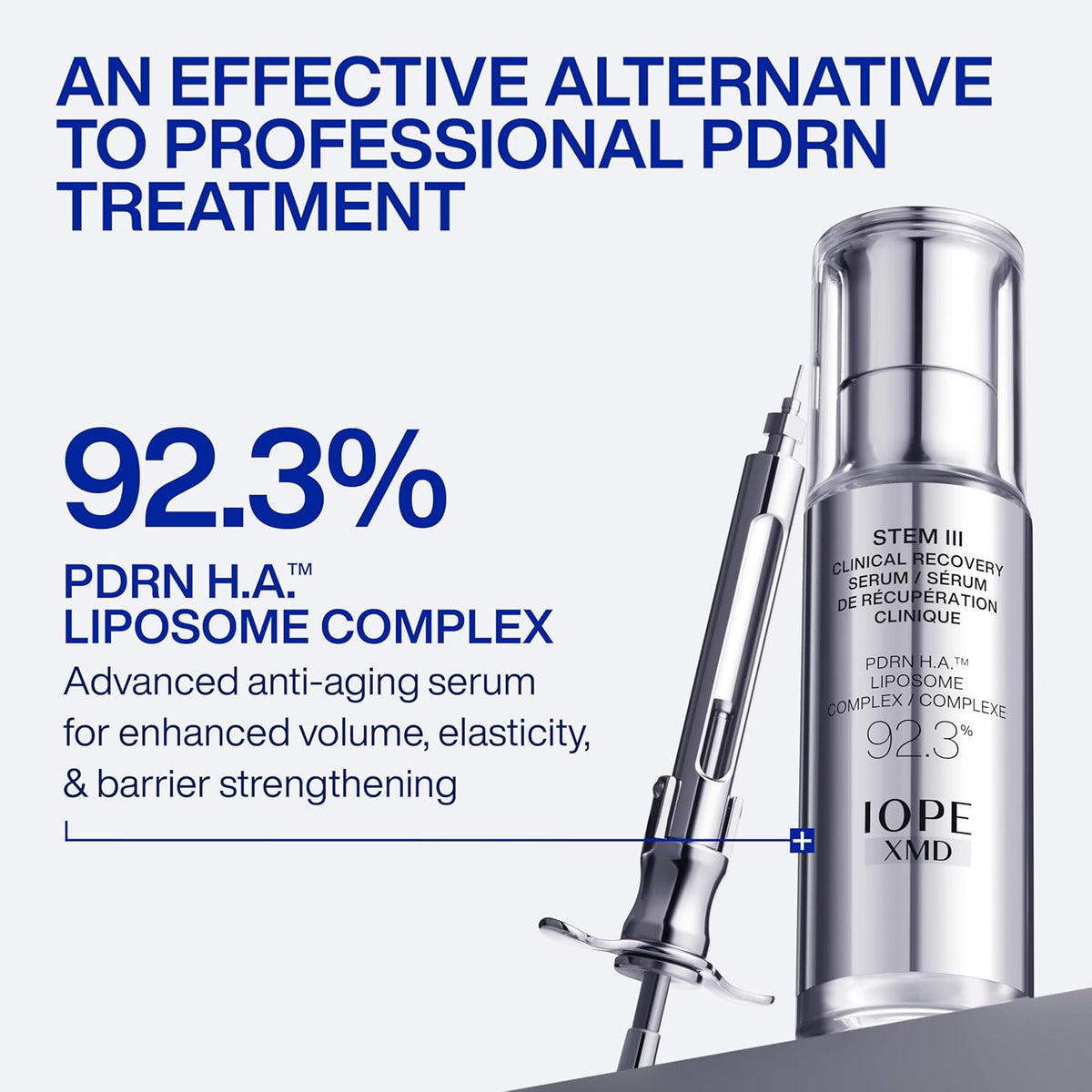 IOPE XMD Stem III Clinical Recovery Serum - Professional PDRN Treatment-Level Results - Visibly Firms, Plumps Volume, and Refines Pores - With Hyaluronic Acid - 1.01 fl. oz.