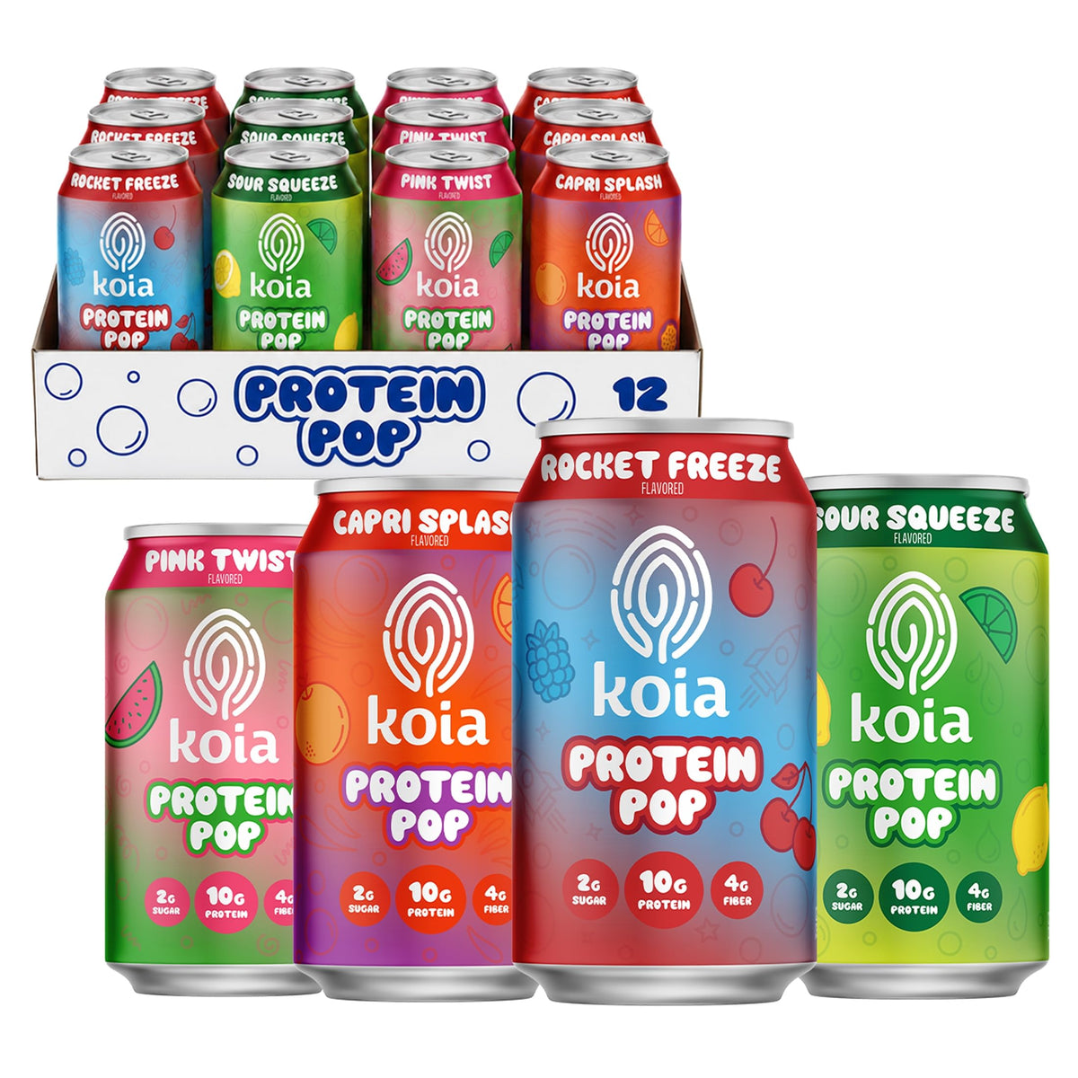 Koia Protein Pop, Clear, Plant-Based Protein, Capri Splash